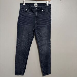 J. Crew 9” inch high rise toothpick black Jean size 30